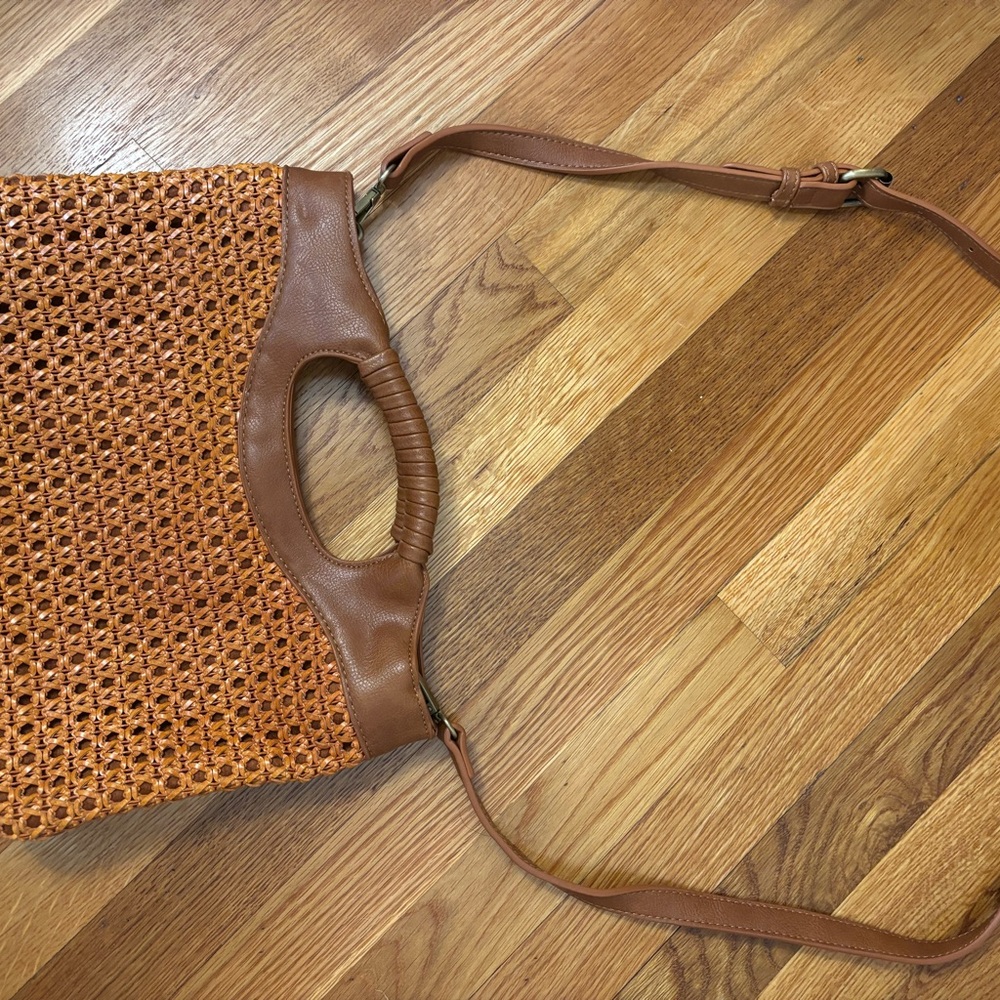 Brown Woven Tote Bag
